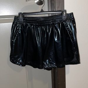 Metallic black shorts